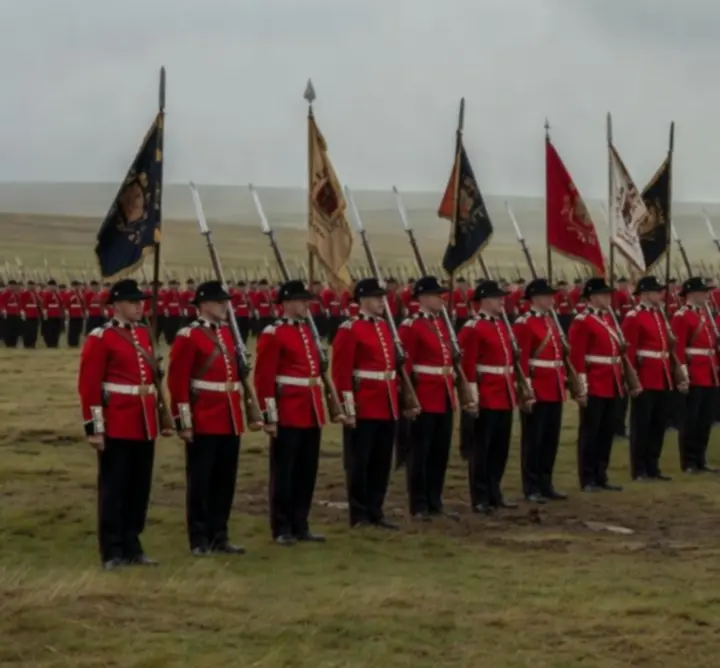 Brit gyalogsági soralakzat a AGNIESZKA BĄBERSKA ZAKŁAD FRYZJERSKI SU ESTILO csatamezején